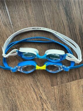 Nike Lil Swoosh Kids Ages 3-6 Pool Goggle 2-Pack - White/Blue & Blue/Yellow